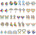 MARFOREVER 40Pcs/20 Pairs Autism Awareness Charms, Autism Charm for Jewelry Making, Autism Alloy Puzzle Pendants for Bracelet Necklace Earrings Making Accessories Autism Awareness Stuff