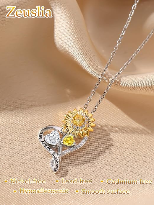 Valentine's Day Gifts for Wife 925 Sterling Silver Double Birthstone Pendant Necklaces I Love You for Always and Forever Necklace Anniversary Birthday Gifts for Wife Girlfriend Mom Her