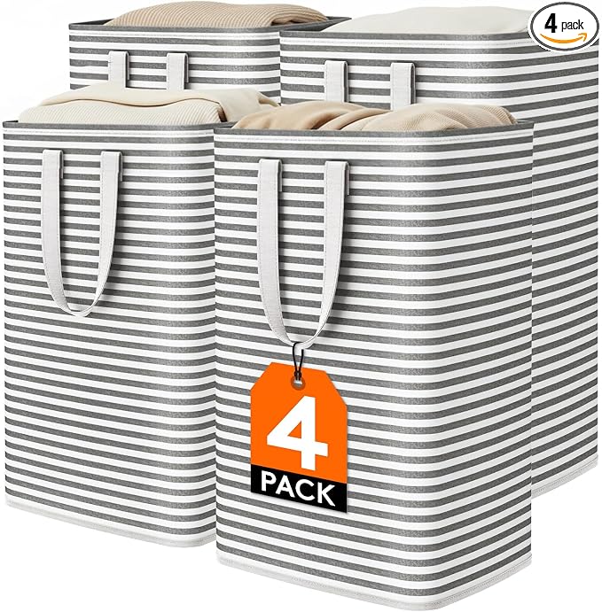 Lifewit 4 Pack Laundry Basket 80L Each, Collapsible Clothes Hamper by Lifewit