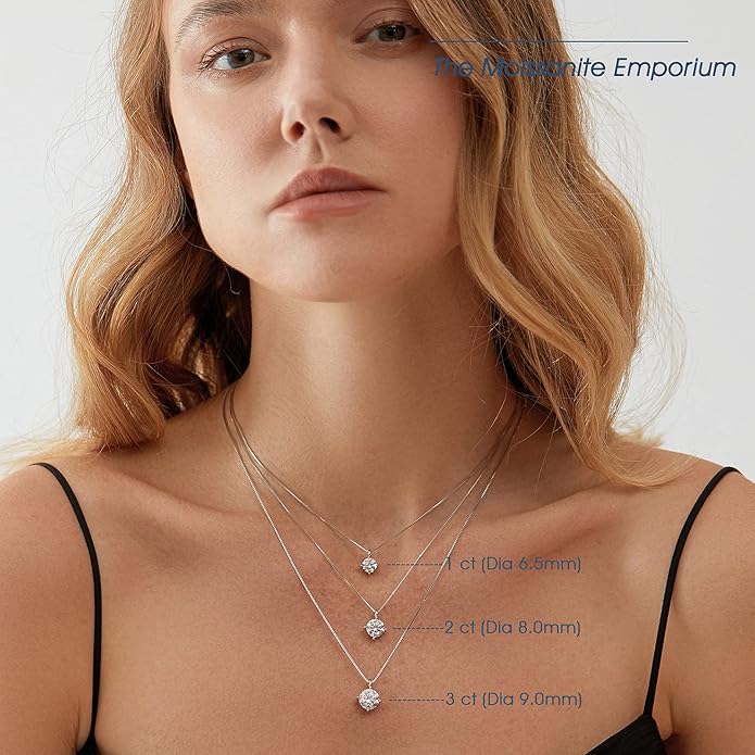 Beam & Bask Adult Daughter Necklace from Mom Dad, Birthday Wedding Graduation Pendant for Daughter from Mother Father, Silver Moissanite Jewelry for Her
