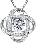 MOOSEA Valentines Day Gifts for Her, 1-3 ct Love Knot Moissanite Necklace VVS1 Clarity Moissanite Pendant Necklace Anniversary Jewelry Gifts Birthday Gifts for Her Wife Girlfriend Mom