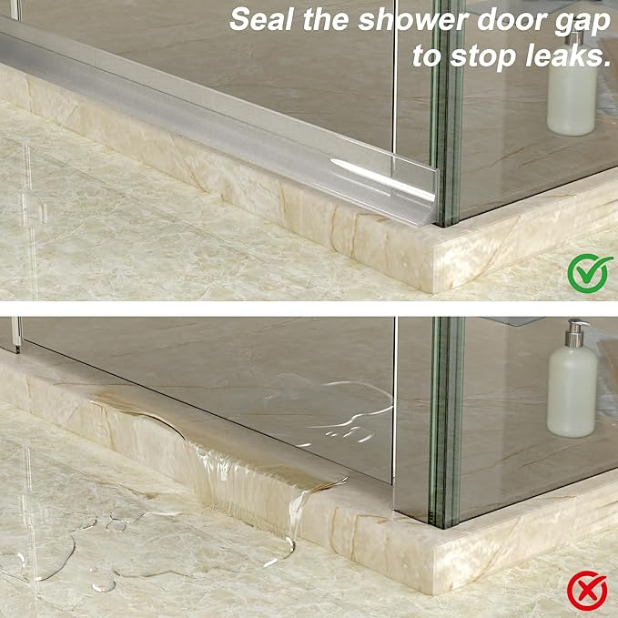 39" Shower Threshold Water Dam Silicone Shower Water Guard Collapsible Shower - Image 5