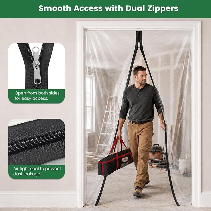 Voomey Dust Barrier Plastic Zipper Door 2pcs - Image 3