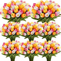 Janinka 64pcs Artificial Tulip Flowers Fake PU Tulips Faux Latex Bouquet Flower by Janinka