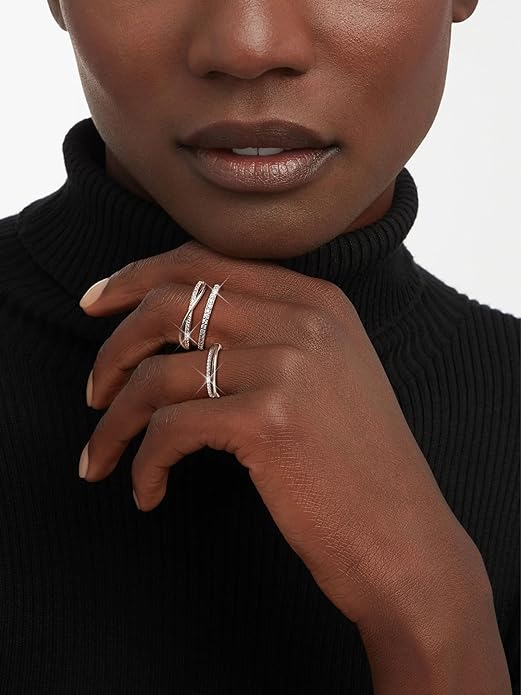 Tungary Gold Stackable Rings for Women Non Tarnish Open Adjustable Thin Thumb Silver Rings 14K Gold Plated Stacking Cubic Zirconia Knuckle Pinky Ring Set Dainty Statement Promise Wedding Band Ring