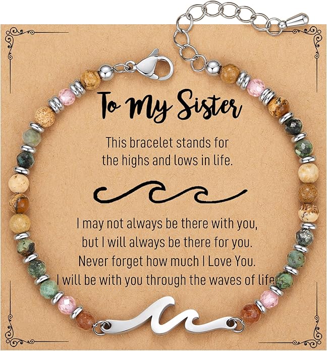 TONY & SANDY Friend Gifts for Women, Unique Valentine's Day Gifts for Her, Sister Gifts from Sister, Wave Bracelet, Christmas Birthday Gifts for Women, Bestie Friendship Bracelets