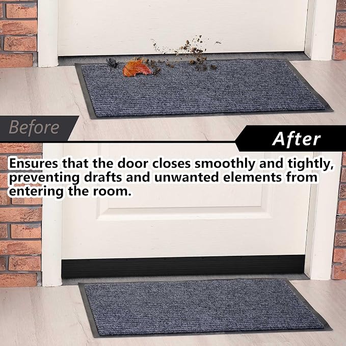 Yaocom 2 Pack U Shape Screw on Under Door Seal 48 Inch Aluminum and Rubber Door - Image 4