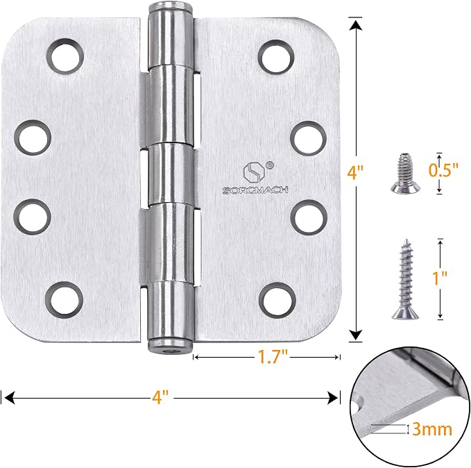 Satin Nickel Heavy Duty Hinge 4 X 4 Inch Commercial Door Hinges - Image 3