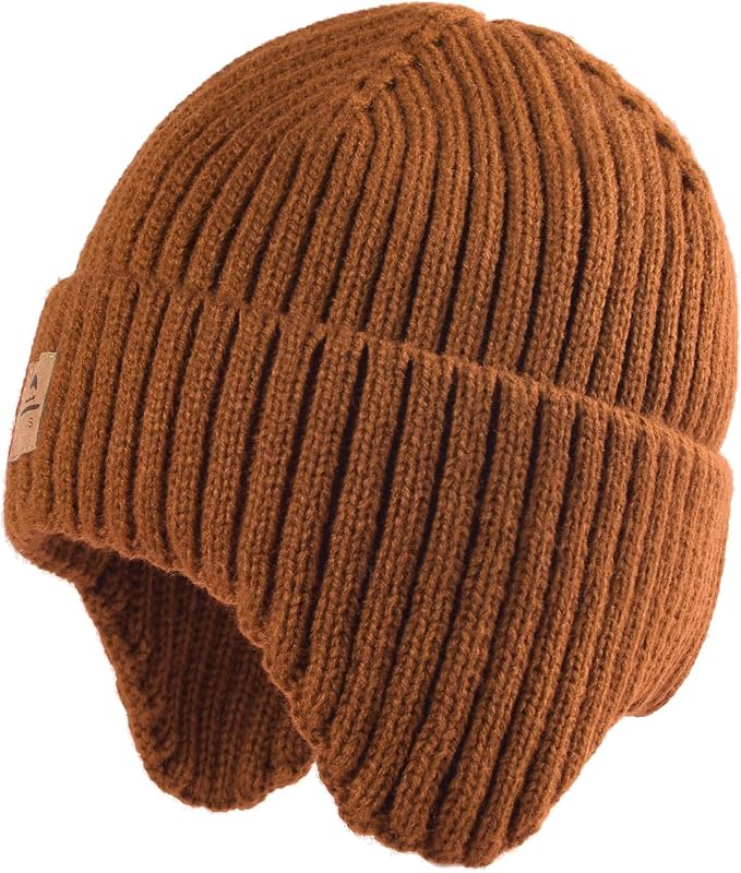 Baby Beanie Fleece Lined Toddler Winter Hat with Ear Flaps Little Girls Boys Warm Hats Cute Beanies for Kids