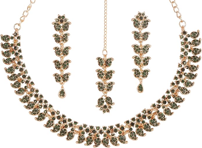 Touchstone Indian wedding jewelry set gold traditional necklaces for women statement rhinestone sets hollywood glamour style crystal stone bridal costume golden necklace