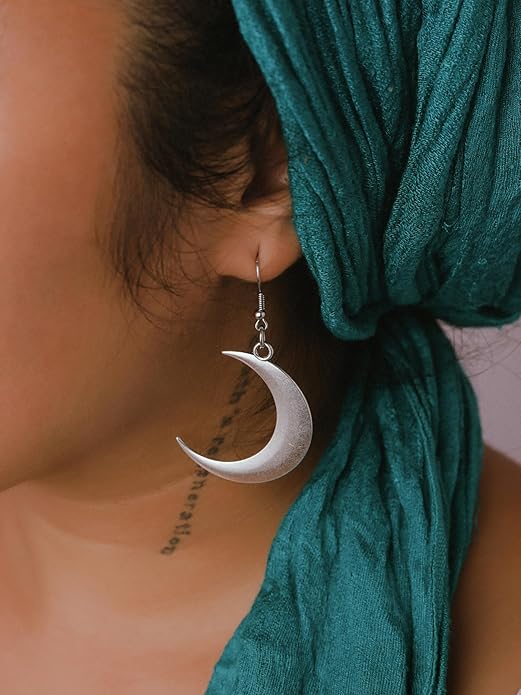MINACHI Simple Crescent Moon Dangle Drop Earrings, Fashion Statement Jewelry Gift for Women