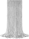 12 PCS Silver Bead Necklaces, Silver Mardi Gras Christmas Beads Necklaces, Patriotic Necklaces, 33 Inch Beaded Necklaces for Mardi Gras Christmas Party, 4th of July and New Year Eve Festive Events