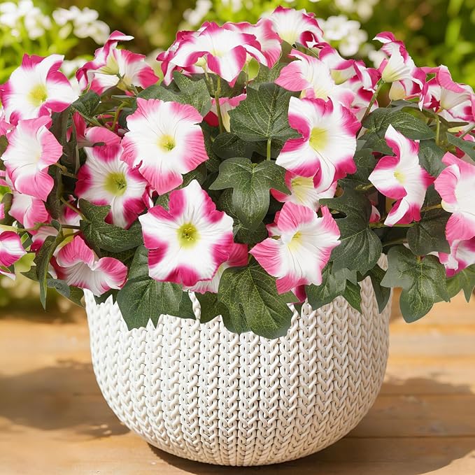 Artificial Flowers for Outdoors, Faux Petunias Spring Summer Decoration by ArtistryThatNeverWithers