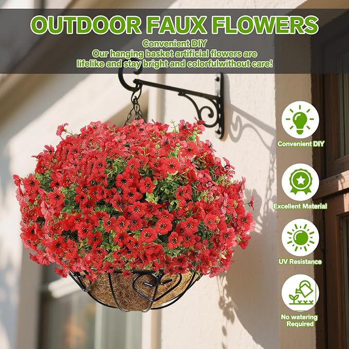13 Bundles Artificial Flowers for Outdoors Summer Decoration | Silk Realistic - Image 2