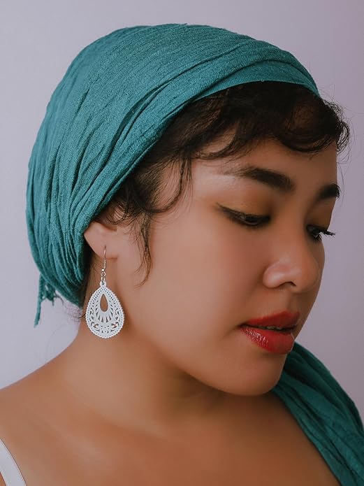 MINACHI Bohemian Hollow Cut-Out Wood Leather Dangle Drop Earrings, Boho Chic Hippie Statement Jewelry Gift for Women