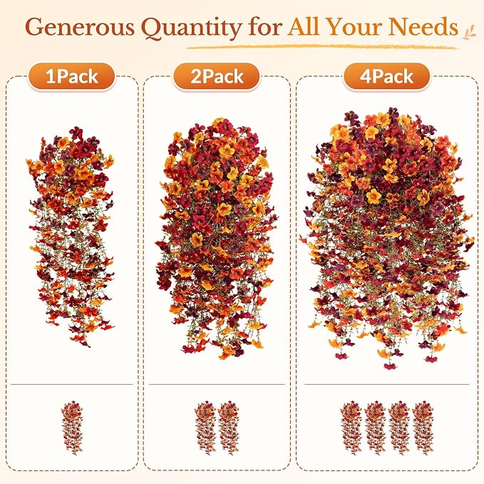 4 Pcs Upgrade Big Artificial Hanging Fall Flowers - Image 4