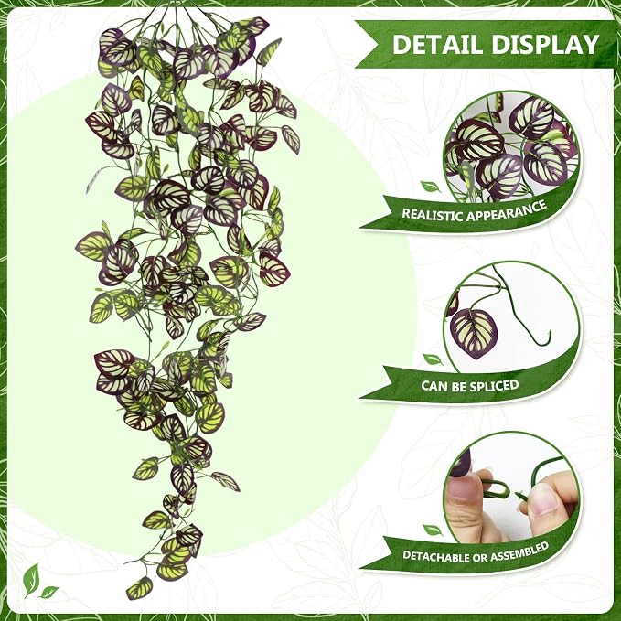 2-Pack Fake Hanging Plants, Faux Hanging Plant Artificial Greenery - Image 2