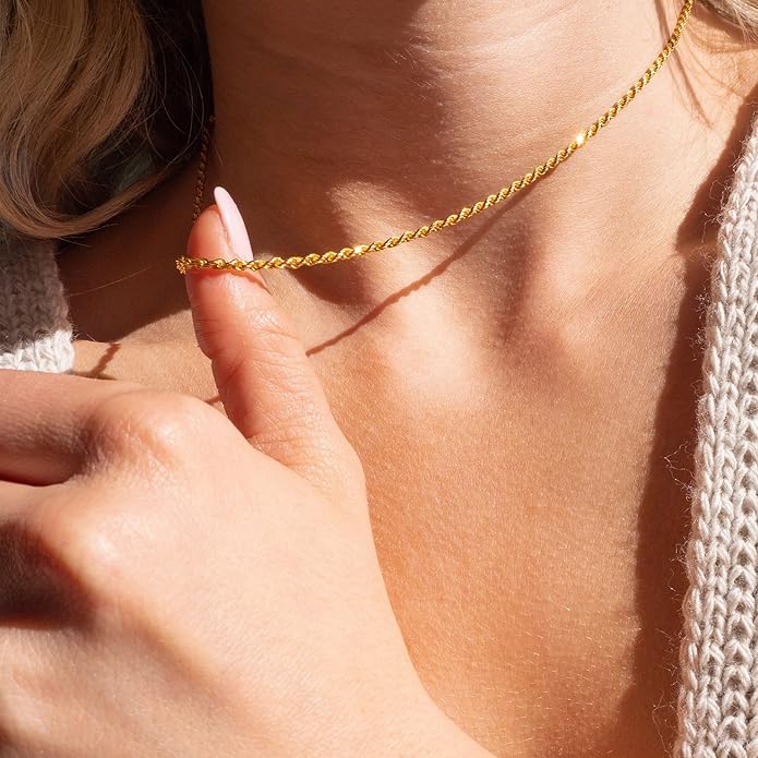 CHESKY Layered Necklaces for Women, 14K Gold Plated Chain Necklace Women Trendy Cuban Link Paperclip Chain Toggle Clasp Necklace Fashion Chunky Jewelry for Women