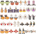 MARFOREVER 40 Pcs/20 Pairs Halloween Charms, Enamel Halloween Charms Bulk Pumpkin Bat Skeleton Witch Spider Candy Charm Pendants for Jewelry Bracelet Necklace Making