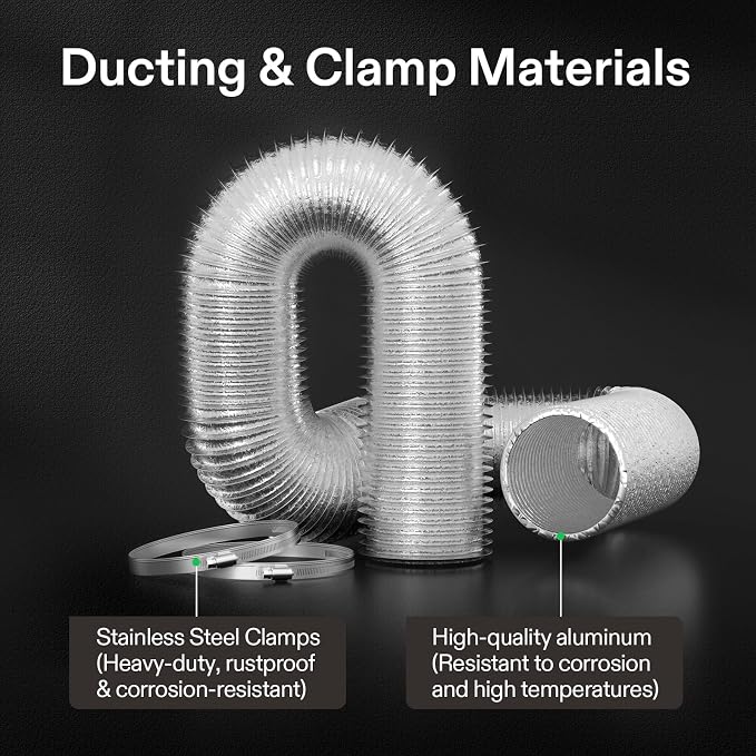 VIVOSUN 4 Inch 16 Feet Non-Insulated Flex Air Aluminum Ducting - Image 4