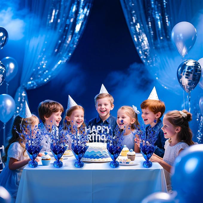 12 Pcs Metallic Foil Spray Centerpiece Party Star Table Decoration Brust - Image 9
