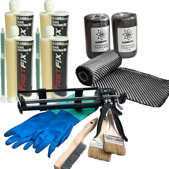 Concrete Crack Repair KIT-Carbon Fiber Concrete reinforcing Fiber by KARBXON