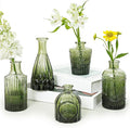 SUPMIND Glass Bud Vase Set of 5, Small Green Flower Vases by SUPMIND