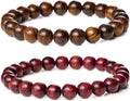 Bivei Natural Gemstone Semi Precious Healing Crystals Handmade Stretchy Round Beads Bracelet,Stocking Stuffers for Women Enhance Positive Energy