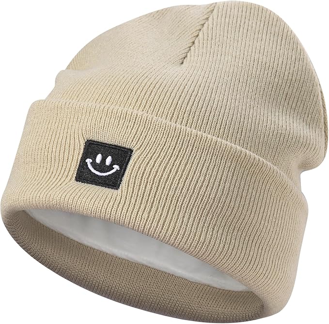 MaxNova 2 Pack Baby Beanie Fleece Lined Knit Toddler Hat for Girls Boys 0-8 Years