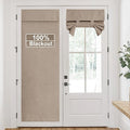 RYB HOME Linen Door Curtain 100% Blackout French Door Blinds by RYBHOME