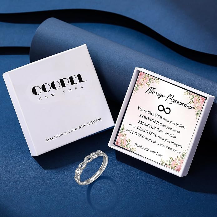 OOOPEL Sterling Silver Adjustable Ring S925 Silver Rings for Women Cubic Zirconia Twist Love Knot Dainty Ring Silver Minimalist Open Finger Rings Silver Thumb Sterling Silver Ring