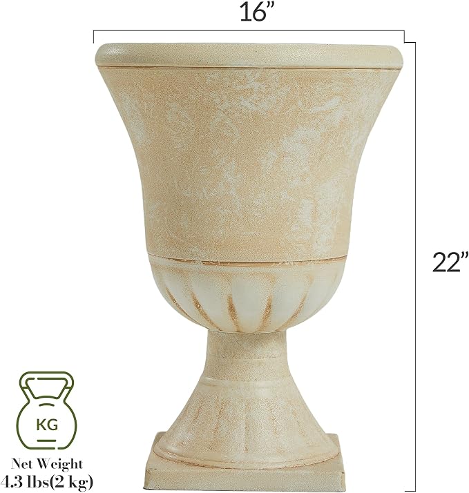 Worth Garden Plastic Urn Planters - Image 3