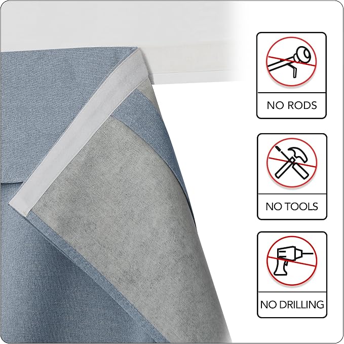 RYB HOME 100% Blackout Short French Door Linen Curtain - Image 6