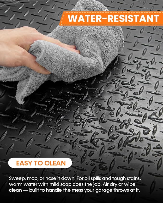 SEAL 6 x 10 FT Premium Garage Floor Mat, Solid 2.8mm Thick Lay-Flat Black - Image 5