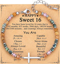 TONY & SANDY Christian Cross Bracelet for Women, Valentine's Day Gifts for Her, Confirmation Baptism Easter Gifts, Unique Gift for Friends Daughter Mom Sister in Christ Birthday Christmas