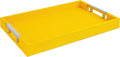 Modern Elegant 17.5"x12" Rectangle Yellow Shagreen Faux Leather Decorative Tray by HomeRedefined