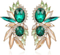 Vintage Rhinestone Statement Earrings Fancy Crystal Cluster Drop Dangle Earrings for Women