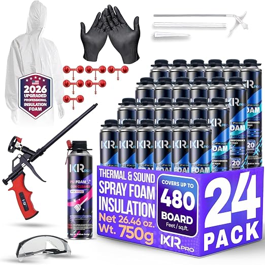 Spray Foam Insulation Kit Expanding Sealant, Closed Cell Spray Foam Heat by ixirpro