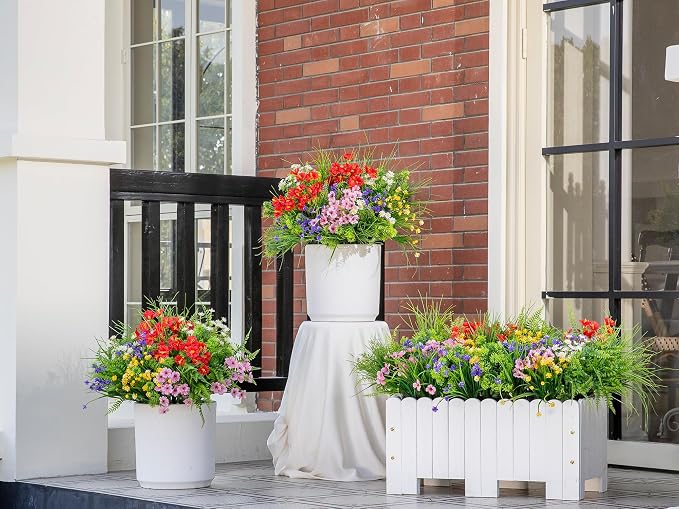 23PCS Artificial Plants Outdoor, Faux Flowers & Greenery Stems - Image 4