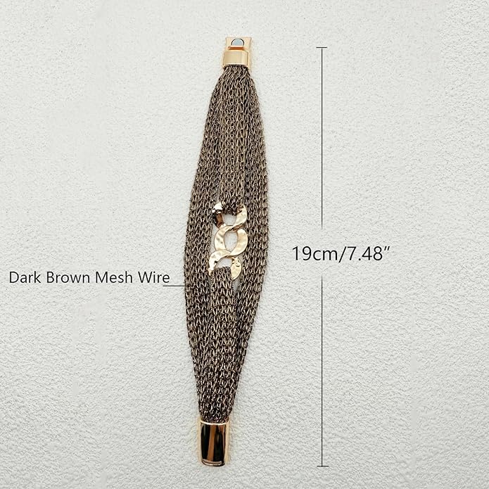 Gold Bracelet for Women Multi Chain Mesh Bracelet Wisted Orb Circle Disc Mesh Wrap bracelet for Women Statement Jewelry