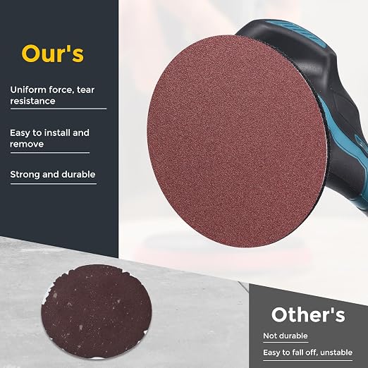 HARFINGTON 90Pcs 3Inch Sanding Disc Hook & Loop Sandpaper Aluminum Oxide | - Image 4