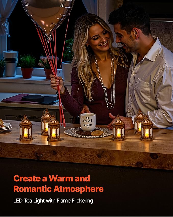 VEVOR 12 Pcs Decorative Candle Lantern, LED Electric Flameless Candle, Plastic - Image 2