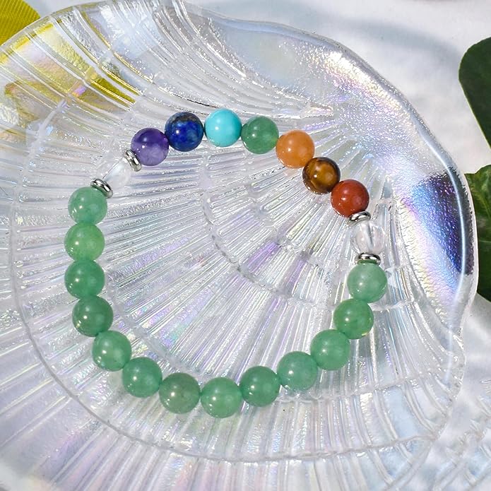 Strong Healing Crystal Bracelet 8MM Genuine Stone Bracelet Lucky Beaded Bracelet Chakra Bracelet 6.5 inch Positive Energy Inspirational Gifts for Women Mom
