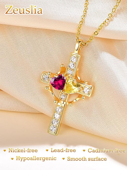 Valentine's Day Gifts for Wife 925 Sterling Silver Double Birthstone Pendant Necklaces I Love You for Always and Forever Necklace Anniversary Birthday Gifts for Wife Girlfriend Mom Her