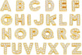 130 PCS A-Z Full Rhinestones Charms 8MM Slide Alphabet Crystal Letters for DIY Slide Wristbands Bracelets,Hair Clips,Jewelry Making Charms（130PCS Gold 8mm）