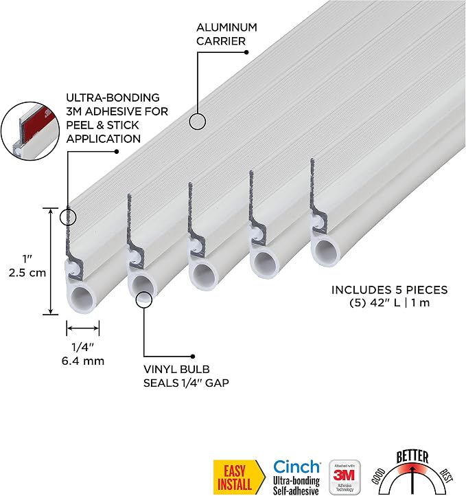 MD Building Cinch® Self-Adhesive Top and Sides Door Seal Kit, 3M Ultra-Bonding - Image 4