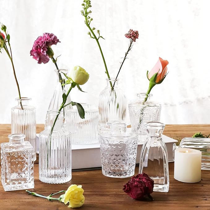 Glass Bud Vases -Set of 20 for Flowers, Small Clear Bud Vases in Bulk for - Image 3