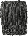 Black Mardi Gras Beads - 33 inch, 7mm, 72 Necklaces, 6 Dozen Party Supplies