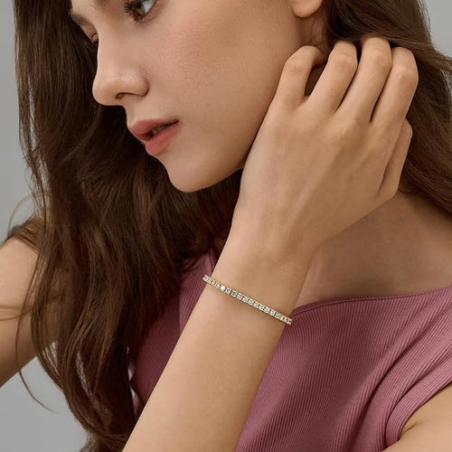 14K Gold Filled Tennis Bracelet for Women-3mm,4mm 5mm CZ Stone Classic Gold Bracelet for Women, Valentines, Mothers, Christmas Jewelry Gift for Women