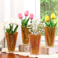 MCMCNCUIU Crystal Flower Vase Set of 4, Glass Vases by MCMCNCUIU